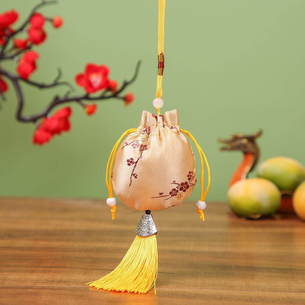 Picture of Dragon Boat Festival Sachet Sachet Empty Bag Mosquito Repellent Portable Children's Wear Plum Blossom Pendant New Chinese Round Small Dragon Pattern Sachet