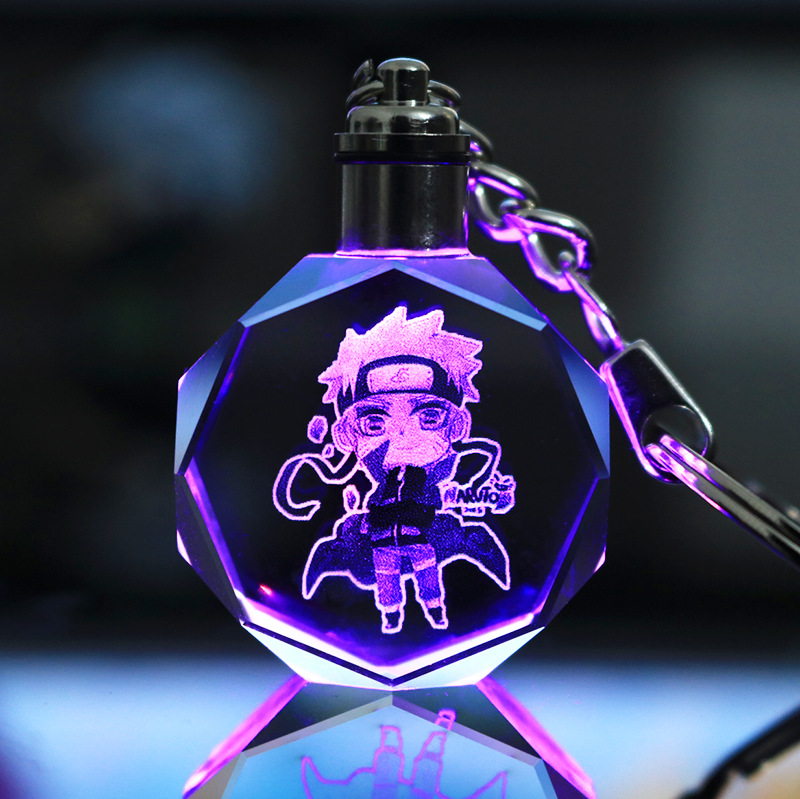 Picture of Naruto Peripheral Pendant Naruto Kakashi Sasuke I Ailuo Animation Luminous Crystal Keychain Wholesale
