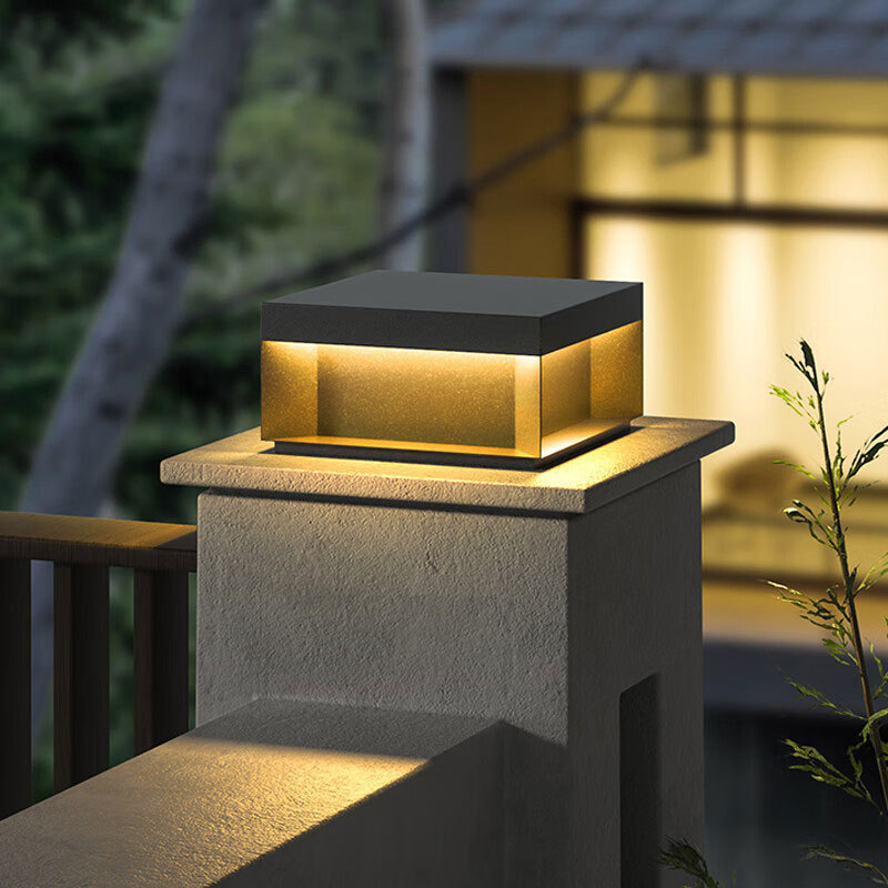 Solar stirrup headlights, outdoor waterproof wall lights, doorpost courtyard lights, outdoor villa gates, column lights on both sides