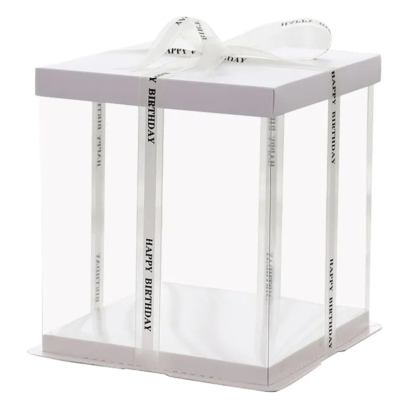 Birthday Cake Box 6 Inch 7/8 Inch 9/10 Inch 11/ 12inch 13inch Gift Box Baking Packaging Box Dessert Transparent