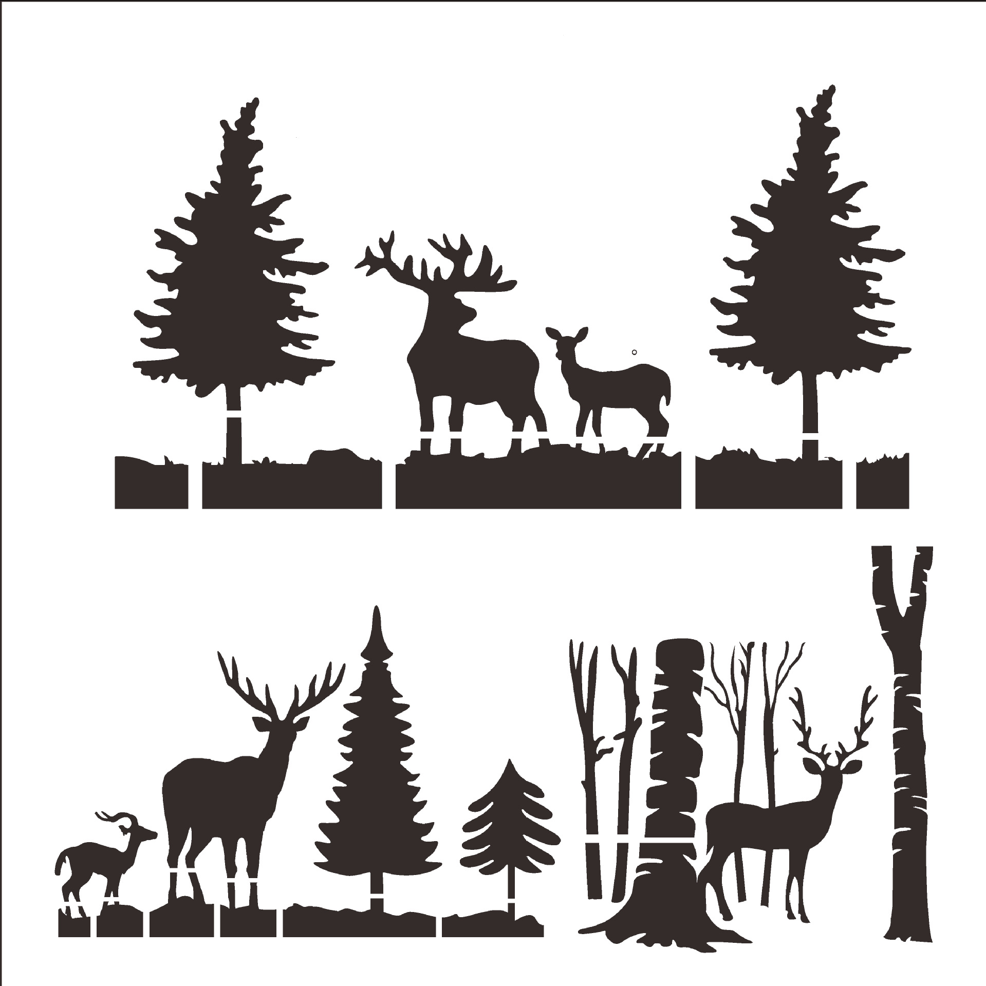 Picture of Cross-Border brand new deer painting hollow template can be matched with painting DIY products for sale inkjet support customization