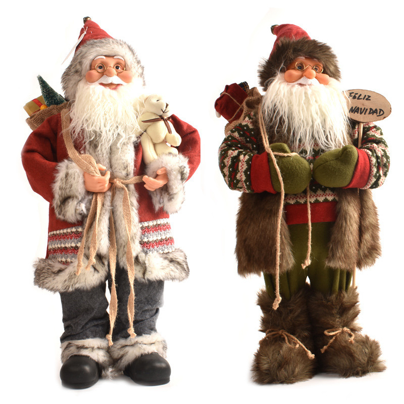 Cross-border New 30cm/45cm Santa Claus Doll Christmas Ornaments Old Man Snowman Doll Christmas Decorations