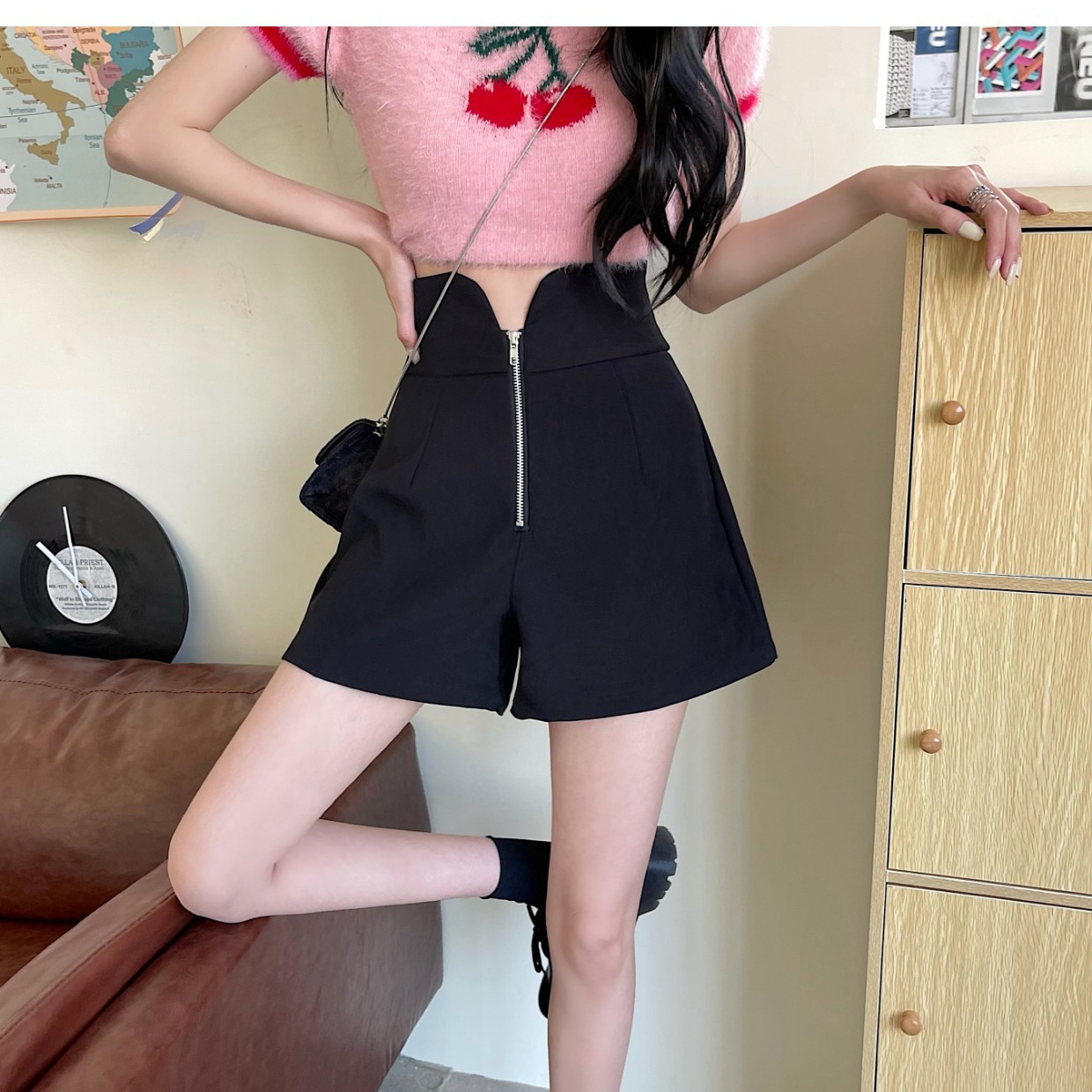 Korean Style Trousers Shorts Women's Summer New High Waist Wide Leg Pants Elegant Slimming Casual All-match Hot Pants for Hot Girls