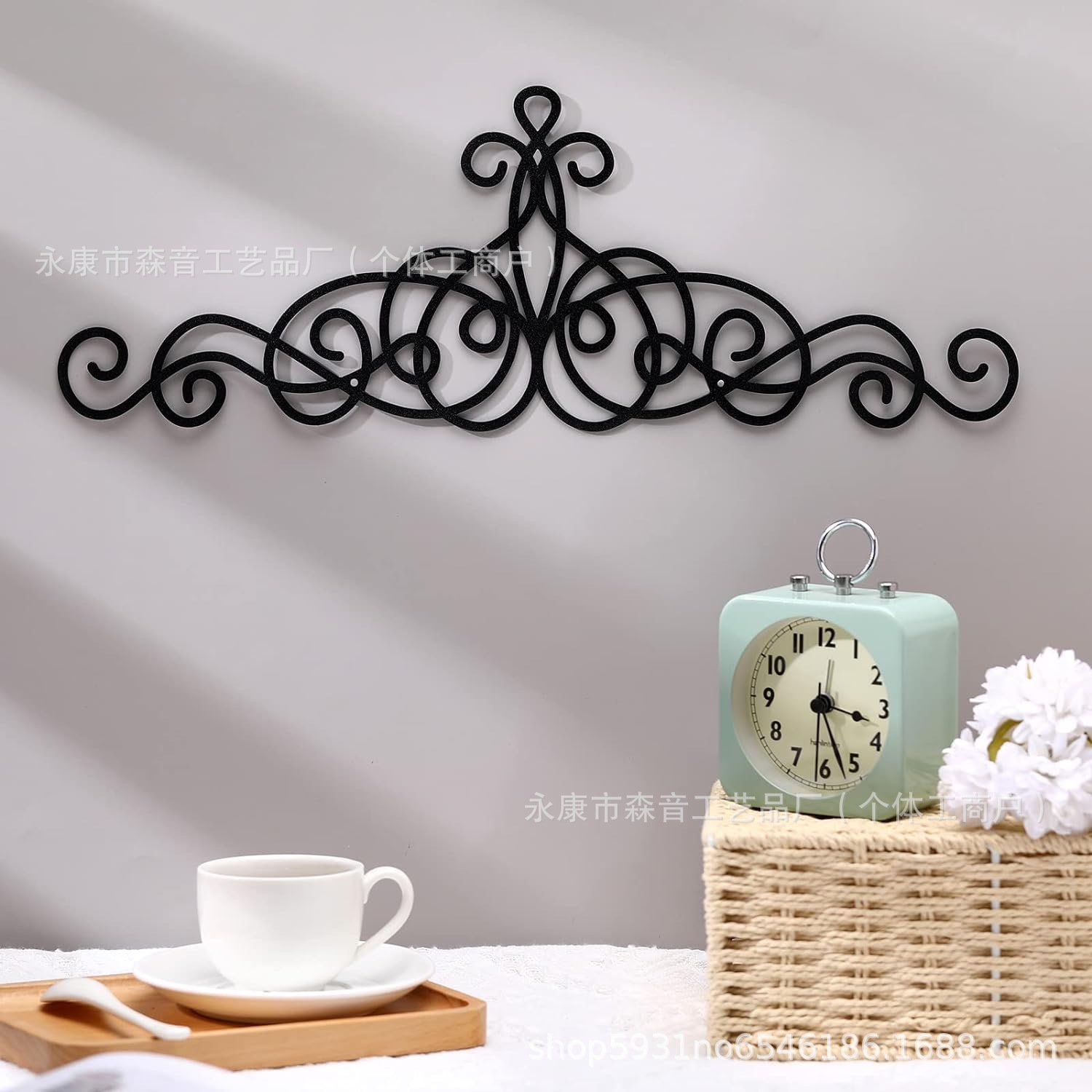 Picture of Wall decoration wrought iron silhouette black crafts lace pattern wall decoration independent station Amazon hot sale