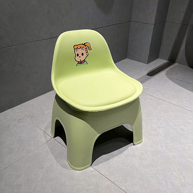 Picture of Stool small short stool backrest home cute children's plastic shoe changing stool toilet bathroom bath small bench chair