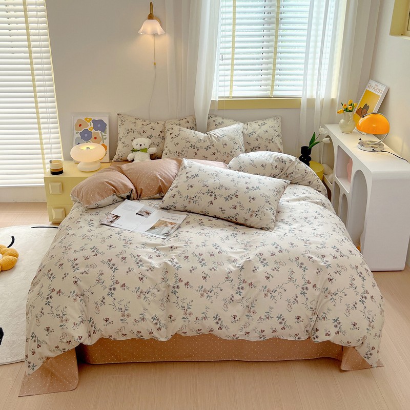 Picture of Nantong bed four-piece cotton sheet Nordic style 100 cotton four-piece set three-piece set Wholesale