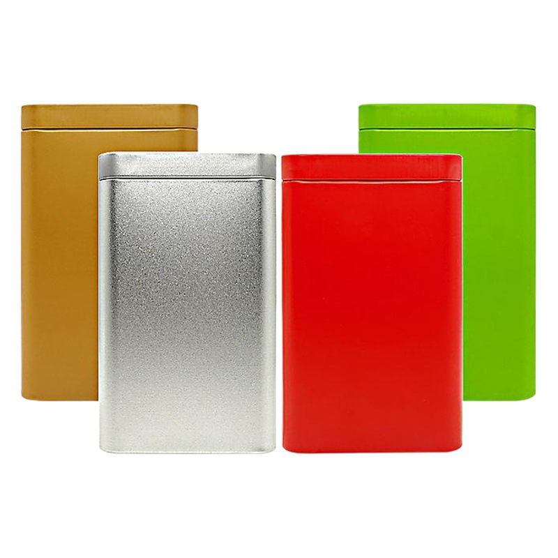 Iron can factory C48 model square tinplate box solid color tea can Metal Packaging iron box