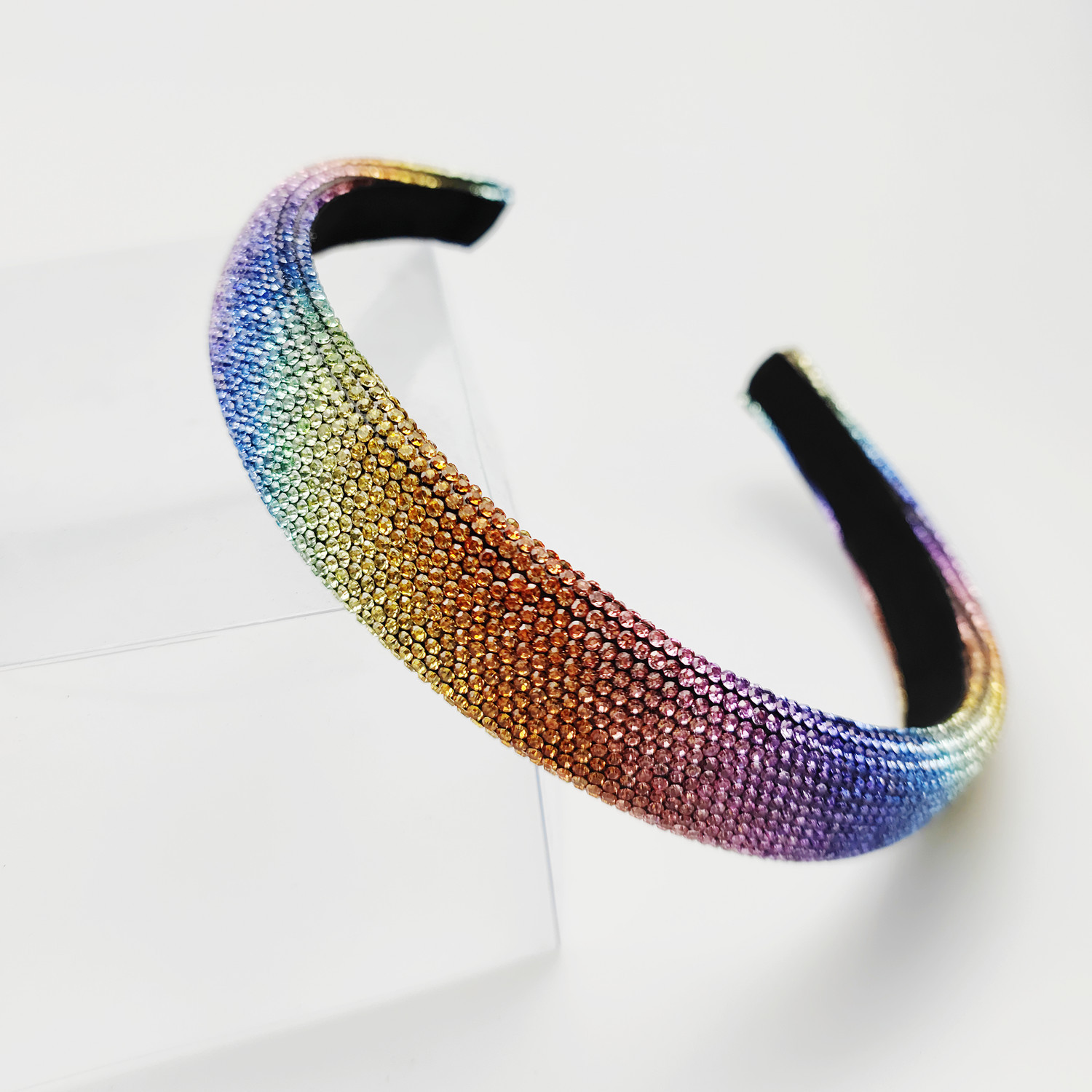 Picture of New cross-border European and American full diamond headband rhinestone sponge with net red trendy hair accessories women's hair band hair accessories