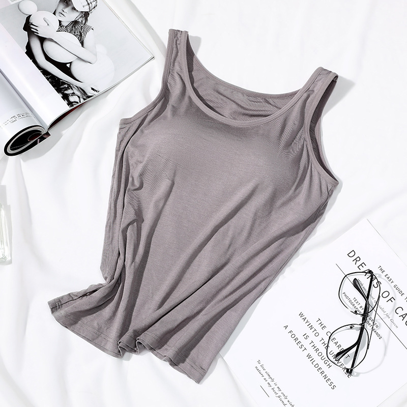 Picture of Women's All-In-One Vest with Breast Pads for Women Without Rims, Bra-Free Cup, Women's Outer Wear Base