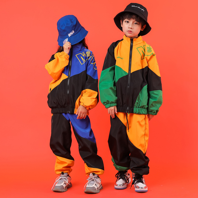 Picture of Children's hip-hop suit for boys hip-hop trendy autumn clothes hiphop hip-hop clothes for girls handsome children's costume performance