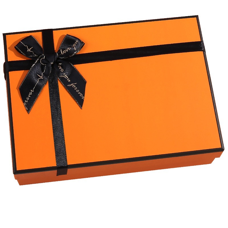 Picture of Empty Gift Box Ins Large Bow Christmas Gift Box Lid and Base Box Scarf Birthday Gift Packaging Box