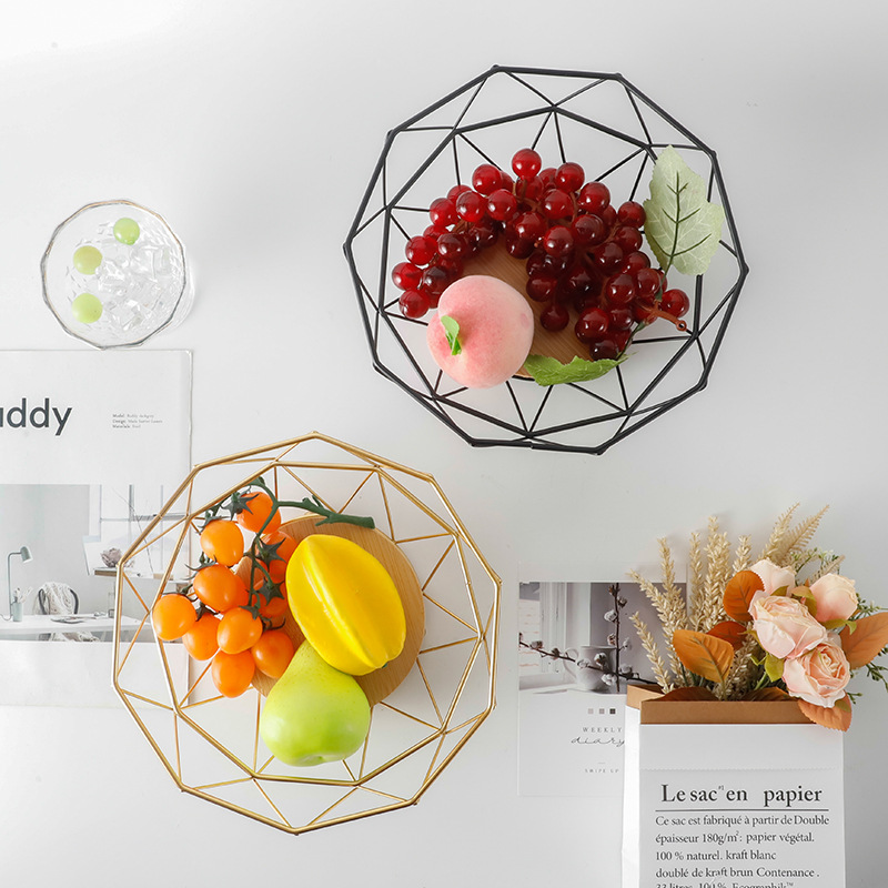 Picture of Household multi-functional iron fruit basket living room dessert coffee table fruit plate modern style creative snack storage basket wholesale
