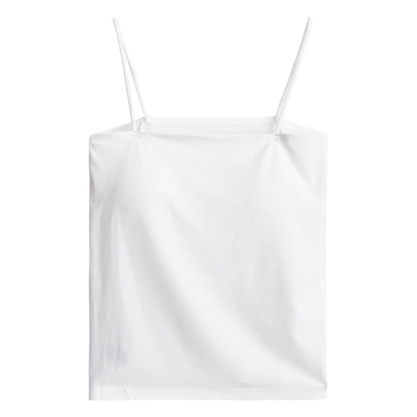 Solid Color Ice Silk Camisole Women's Summer Top with Chest Pad