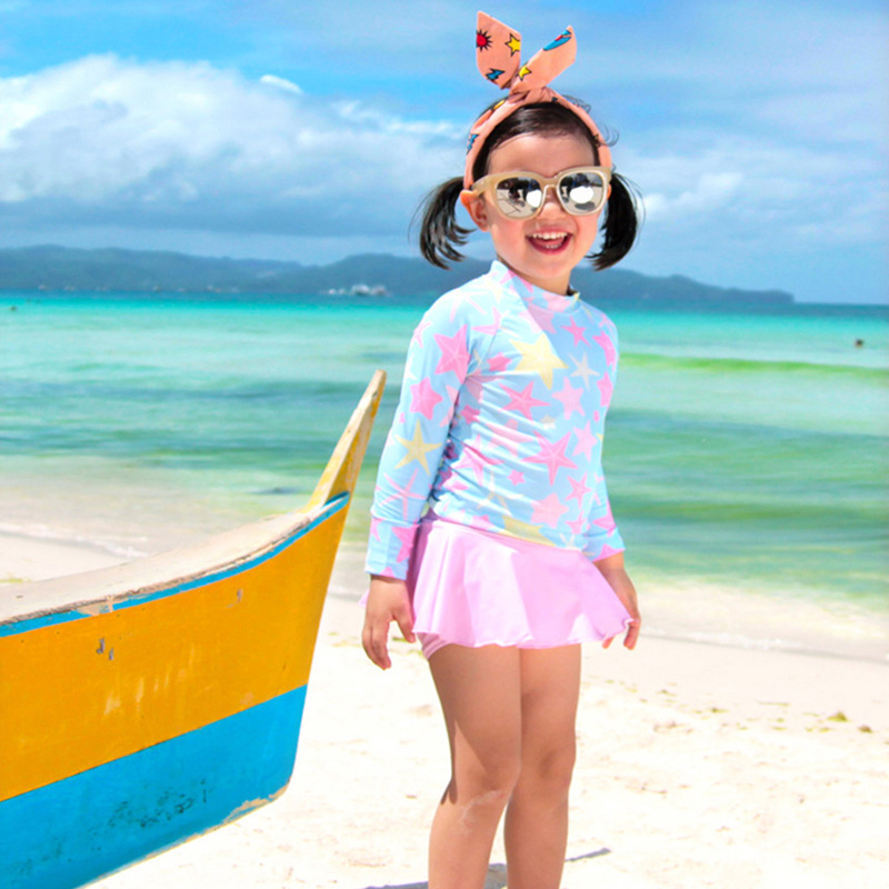 Children's swimsuit girls' split Princess Dress cute Korean style quick-drying INS baby girl student hot spring swimsuit