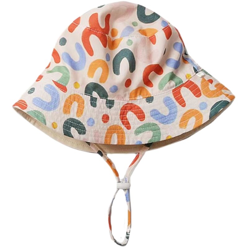 Baby hat spring and summer thin children's sun hat summer boys baby basin hat girls cute super cute fisherman hat