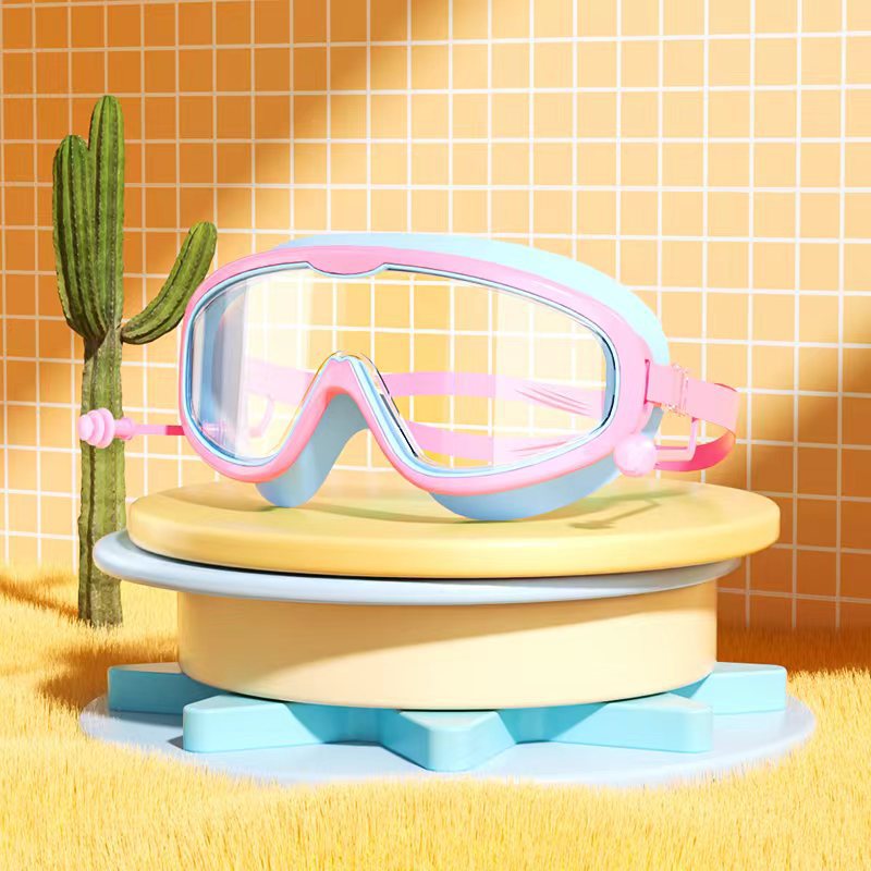 Picture of Factory direct selling children's swimming goggles large frame waterproof anti-fog professional swimming glasses student baby cute wholesale eye protection