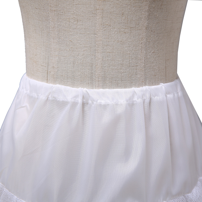 Picture of Girls' Pirons Large Two-Layer Hard Mesh Boneless Flower Girl's Dress Pirons Princess Dress Underwear Skirt 32# White