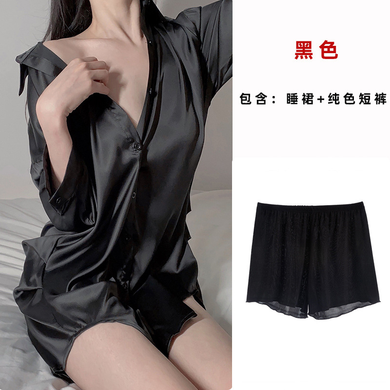 Picture of Ziqu boyfriend style shirt sexy plus size sexy pajamas pure desire women's thin nightdress home wear suit 6161