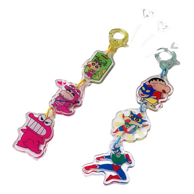Crayon Small New Cartoon Pendant String Acrylic Bag Pendant Acrylic Keychain Friends Small Gift Pendant