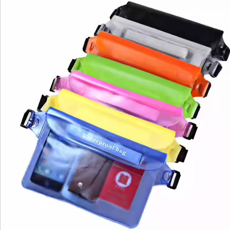 Cross-Border Large Mobile Phone Waterproof Bag Waist Bag for Playing in the Water at the Beach, Swimming and Rafting, Large-Capacity Waist Bag with Three Seals