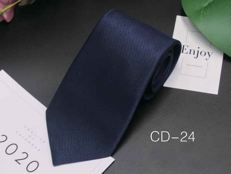 Picture of Manufacturer in stock men's business tie 8cm hand-punched professional formal wear interview striped tie men's Jacquard polyester silk
