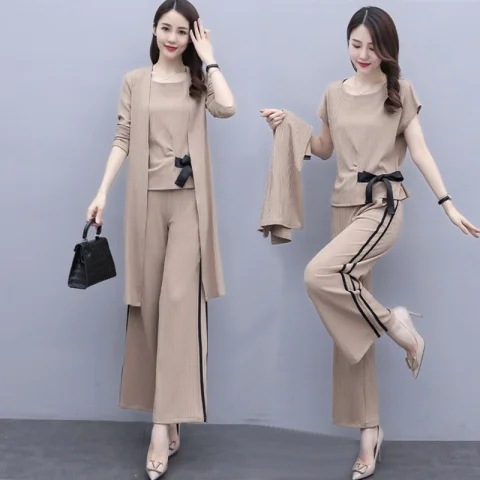 Spring and Autumn new suit women's wide-leg pants 2023 elegant age-reducing slimming Western style royal sister light familiar style three-piece suit