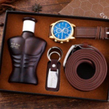 Picture of Men's Watch Set Factory Direct Sale Fashion Foreign Trade Quartz Glasses Belt Wallet Random Tie Business