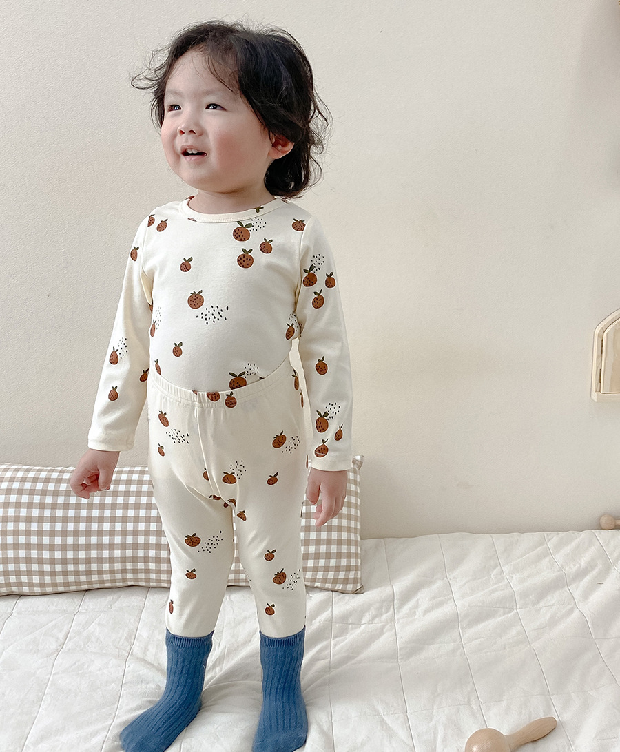 Picture of Spring and Autumn Children's Clothing Danish Children's Home Clothes suit Girls' Pajamas Pure Cotton Children's Autumn Clothes and Pants Men's Treasure Pajamas