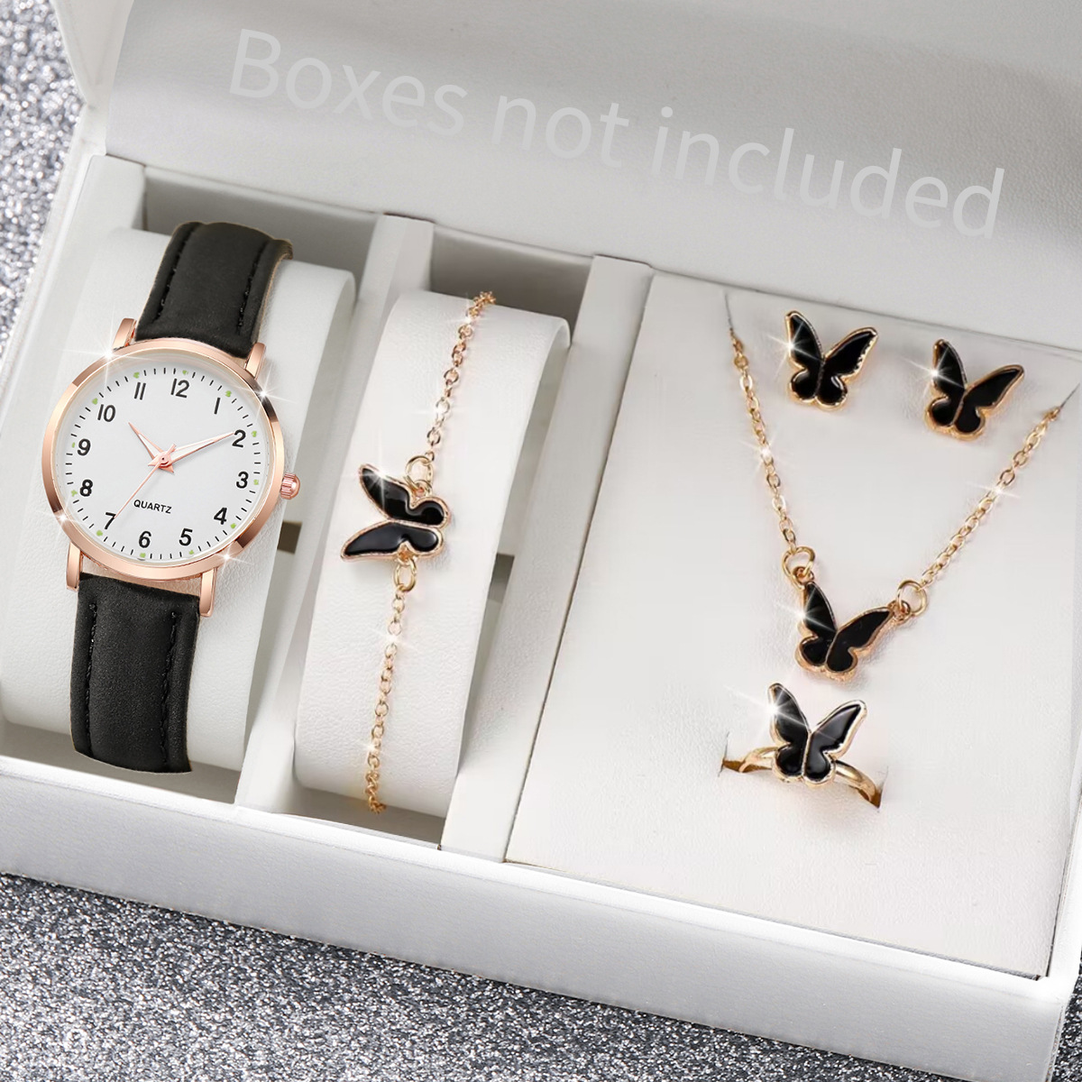 Cross-Border Hot-Selling Watch Set New Simple Female Student Casual Versatile Compact Exquisite Quartz Watch