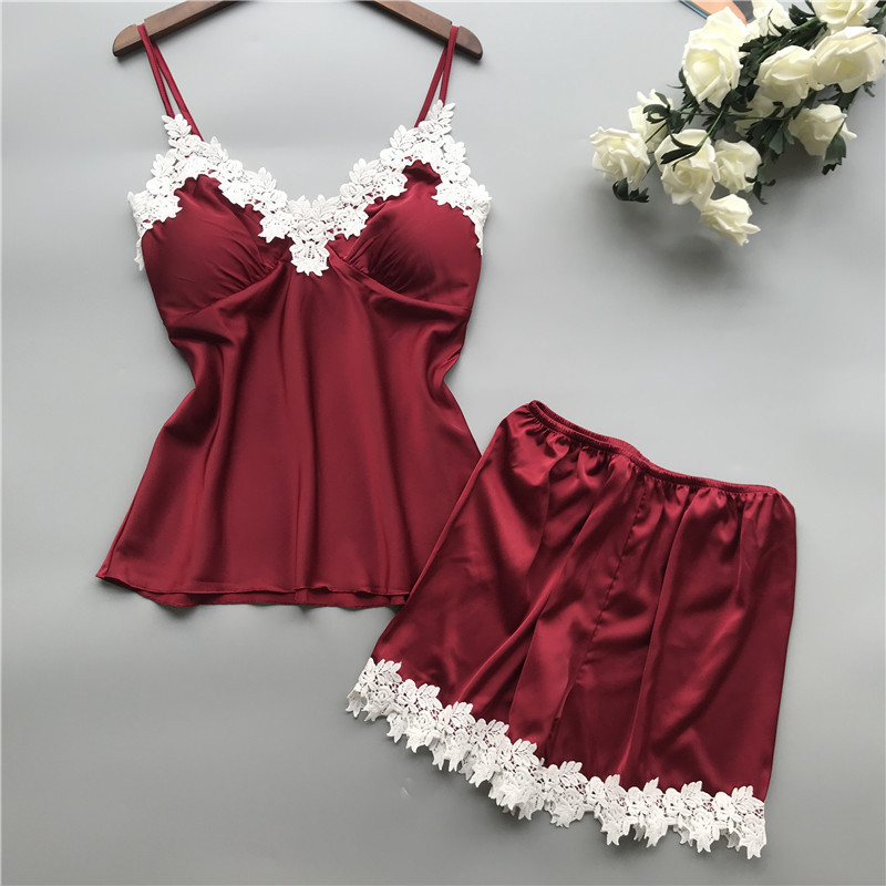 2021 New Summer Sexy Silk Pajamas Women's Sling Nightgown Ice Silk Women's Pajamas Sexy Women's Home Clothes