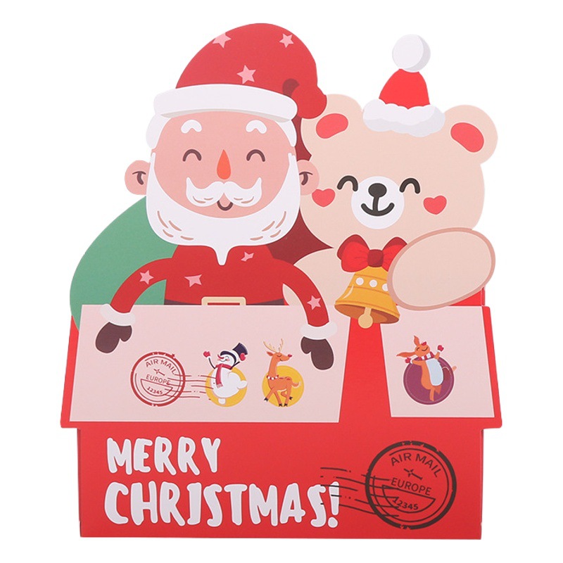 Direct selling Christmas portable Santa Claus gift candy packaging box biscuit box cartoon snowflake crisp box children