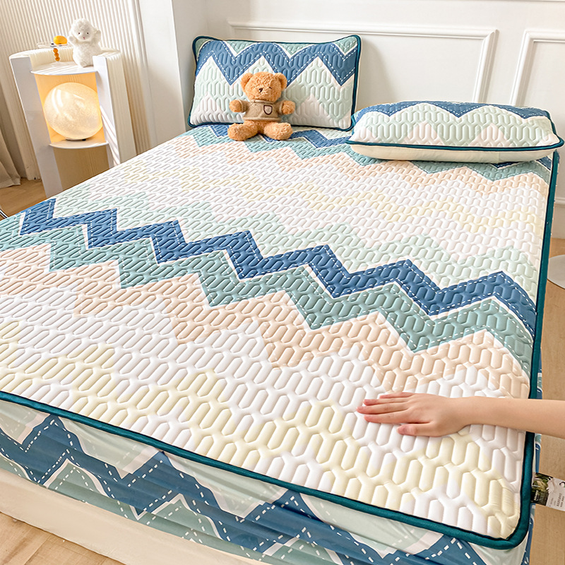 Picture of Class a Natural Latex Mat Set Air-Conditioned Mat Three-Piece Set Fitted Sheet Student Dormitory Summer Quilt Washable