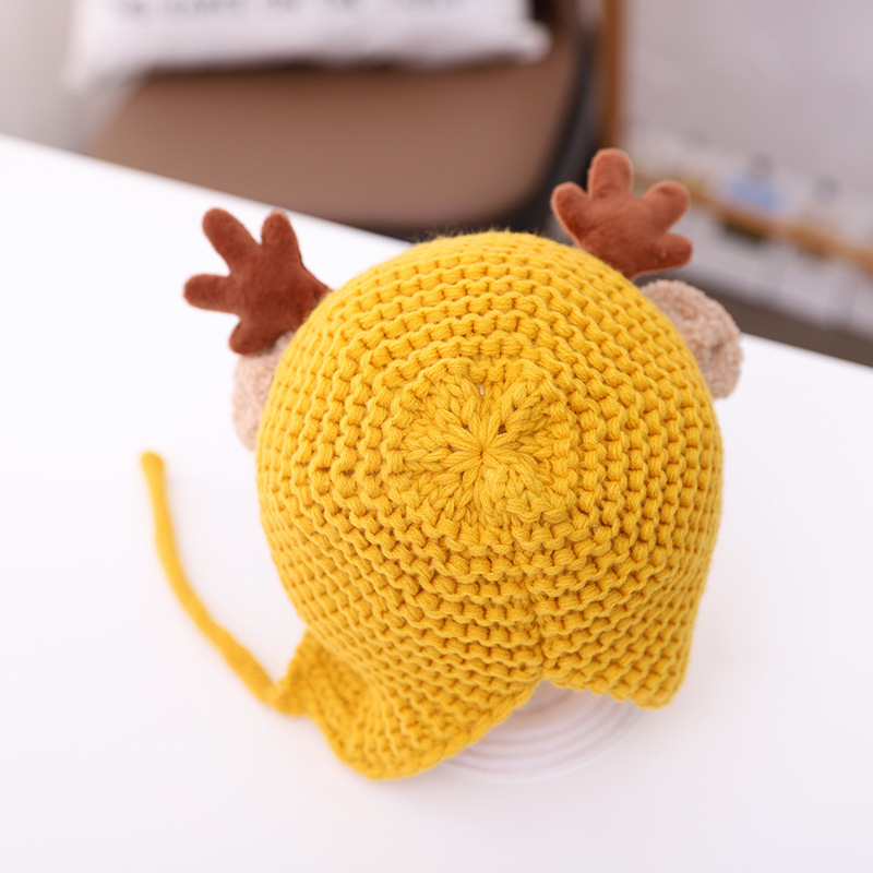 Picture of Small antlers Garry cloth baby knitted hat Autumn New Baby wool cap warm baby cap MZ9789