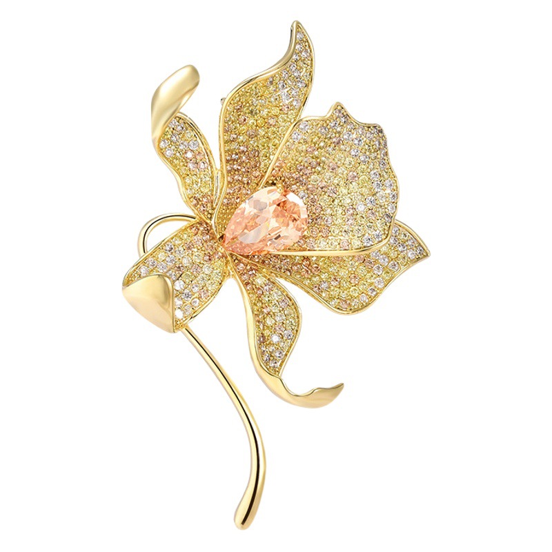 Exquisite Lily brooch high-grade women's high-end luxury niche design suit coat corsage pin