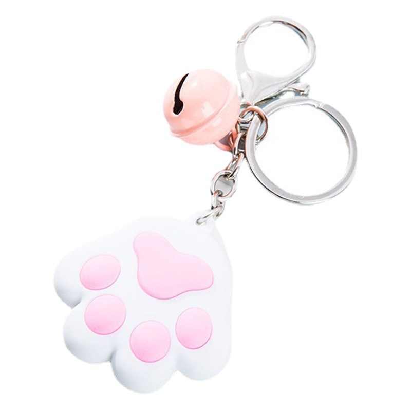 659 creative three-dimensional cute soft rubber cat claw keychain soft rubber Bell Car pendant ring pendant manufacturers wholesale 040