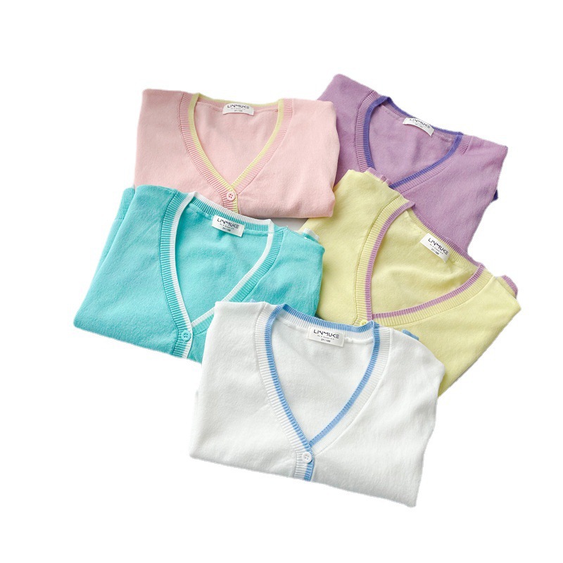 Picture of [Clearance-No Return and Exchange] Summer and Autumn Children's Cardigan Thin Ice Silk Sunscreen Knitwear Air-conditioning Shirt for Boys and Girls