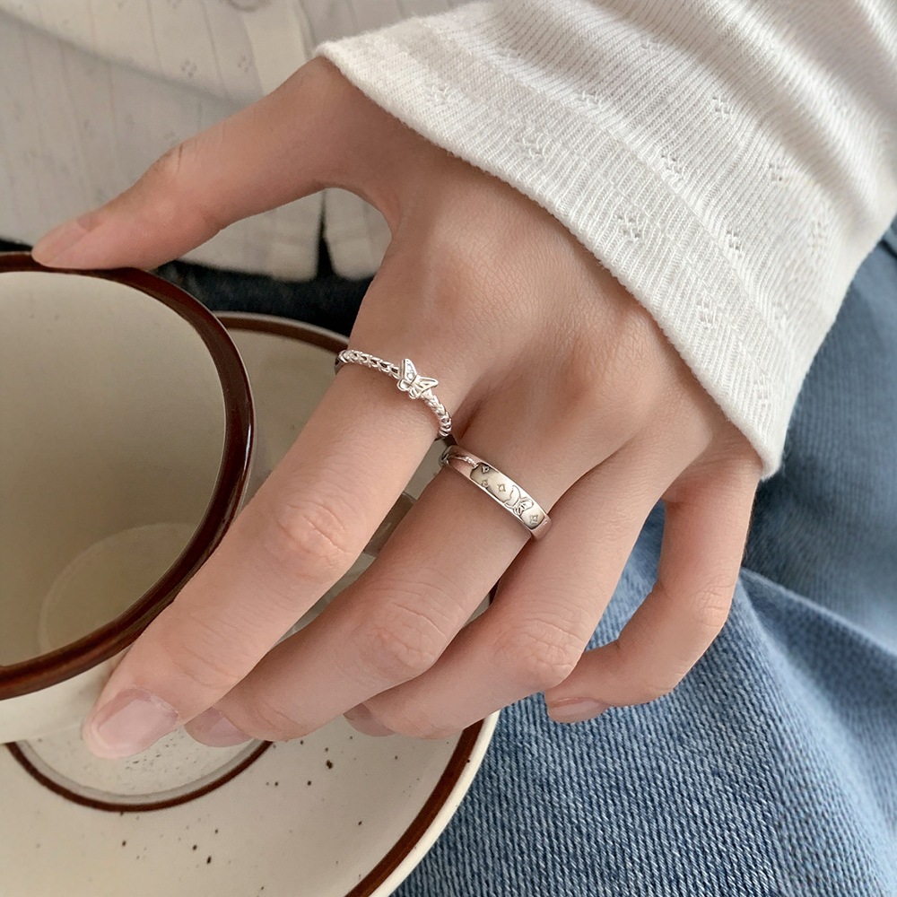 Butterfly Ring Light Luxury Ins Niche Fashion All-match Color-free Open Ring Finger Ring Superior Ring for Women