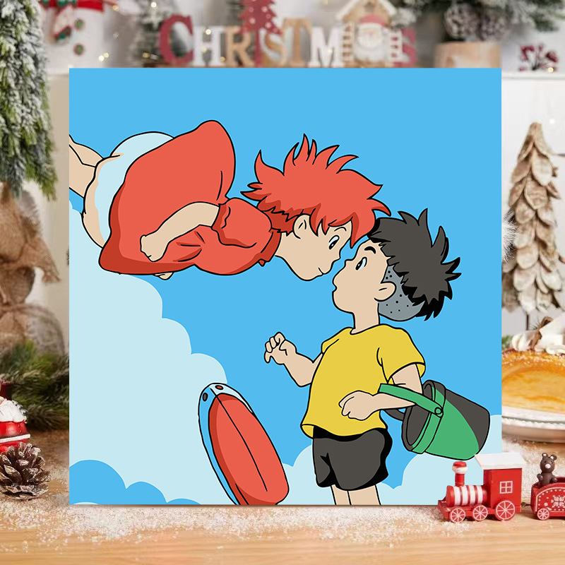 Picture of The child prodigy of Naohai diy digital oil painting manual coloring animation Ao C Naozha oil painting decorative painting