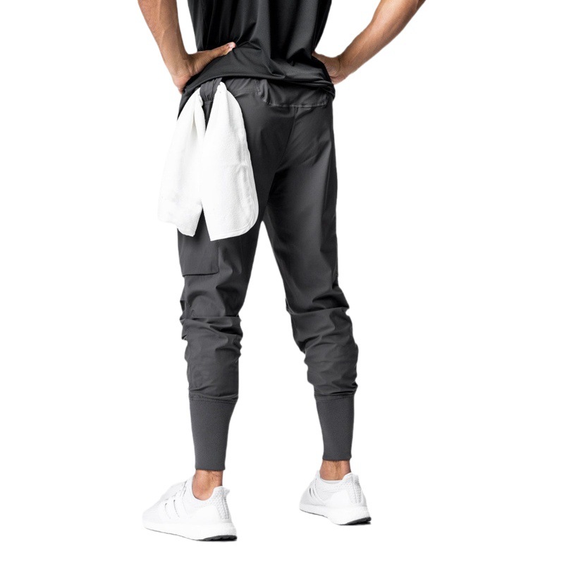 Cross-Border Men's sports casual trousers European and American fashion brand quick-drying pants men's multi-pocket stretch ankle-tied overalls pants