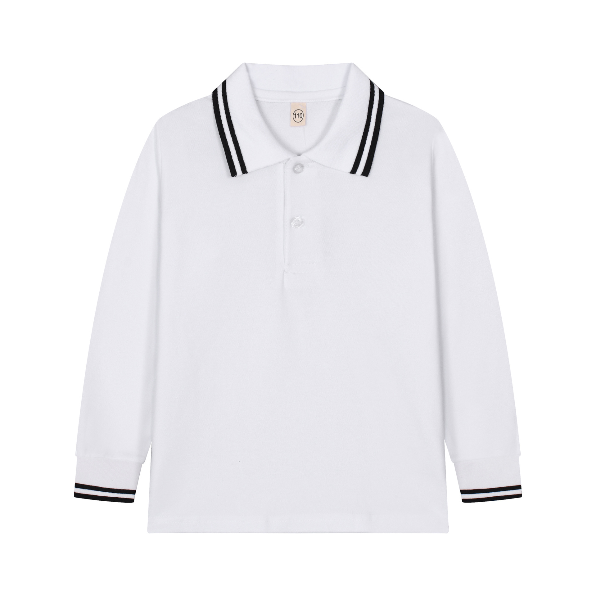 Picture of Boys' polo shirt long sleeve T-shirt children's cotton school uniforms girls lapel garden clothes White bottoming shirt a generation of hair