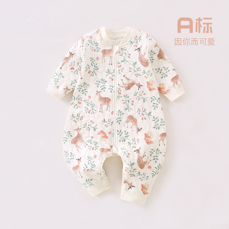 Baby Sleeping Bag with Split Legs Baby Kick-proof Sleeping Bag for Autumn and Winter Class A Baby Pajamas Boneless Neonatal Nightgown Baby Sleeping Bag