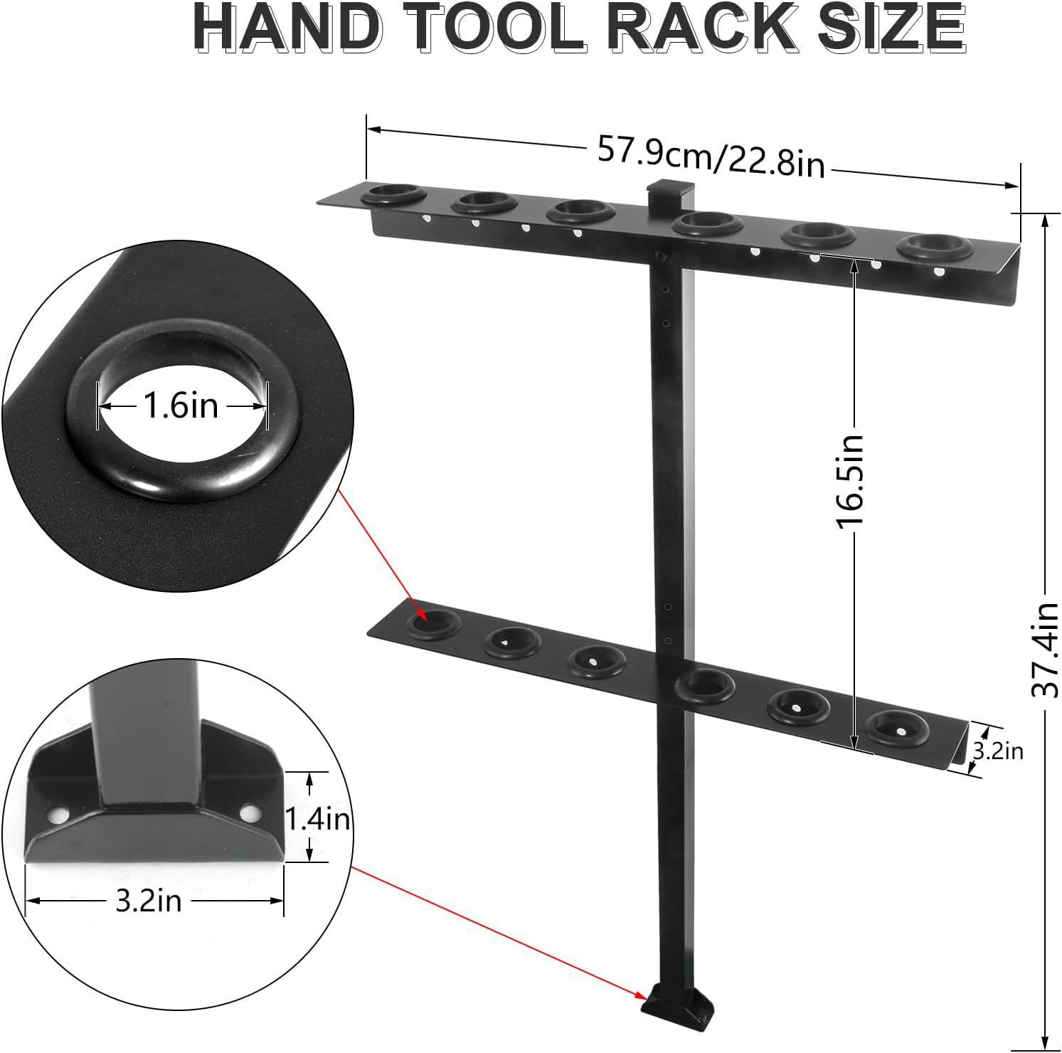 Trailer Tool Rack Shovel Rack-Rake Rack Trailer Landscape Hand Tool Rack Trailer Rake Rack