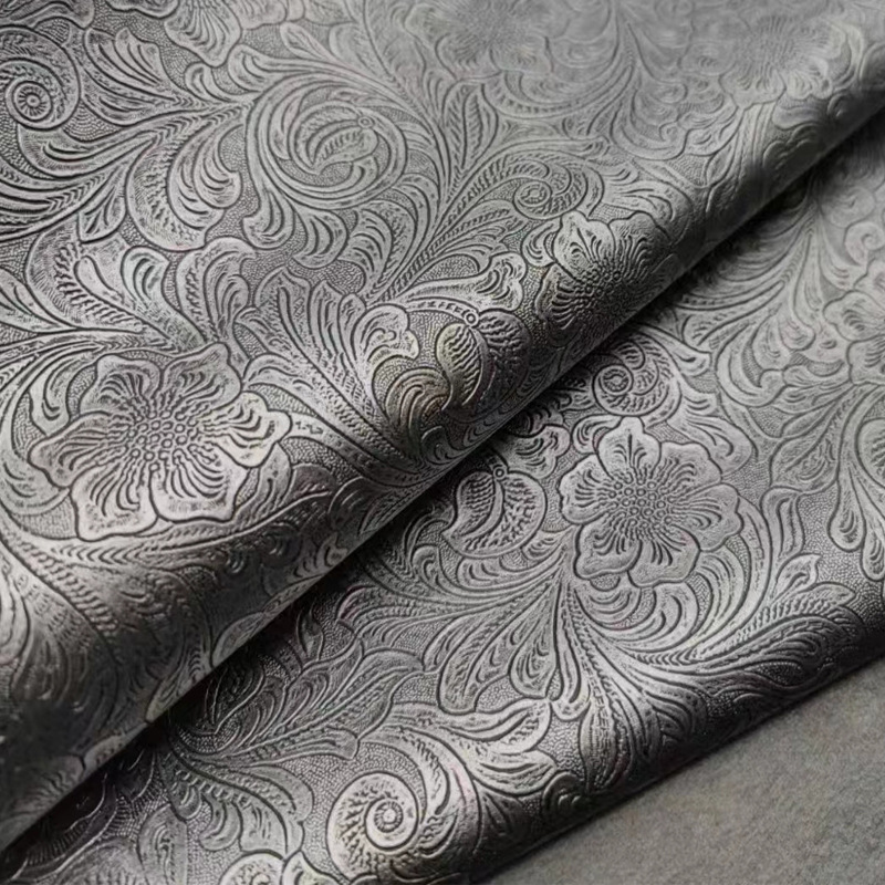 Antique Knitted Phoenix Tail Pattern PVC Foam Hair Film Processing Photo Album Cover Leather Hotel Curtain PU Leather Fabric