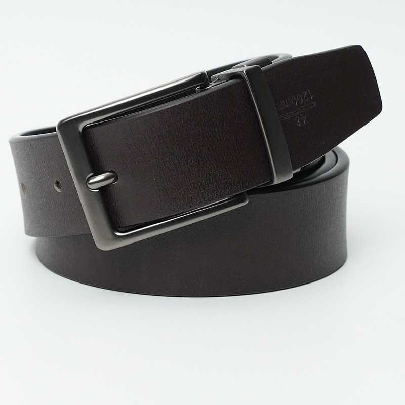 Picture of [Double-sided use] Belt Men's pin buckle belt rotatable young casual all-match cowhide pants belt in stock