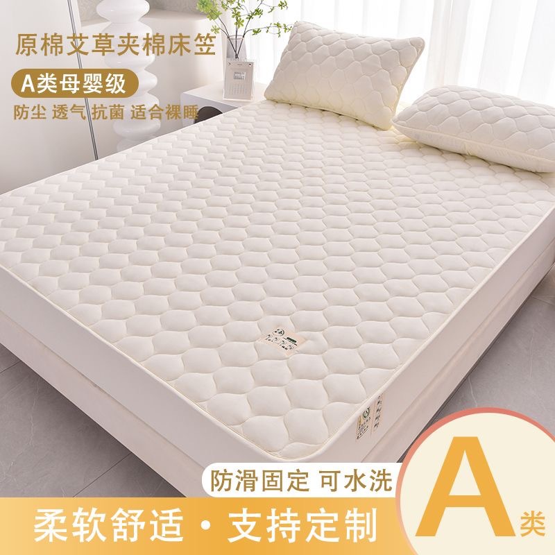 Class A cotton padded bed hat cotton wormwood antibacterial Simmons all-inclusive dust cover mattress protector for all seasons