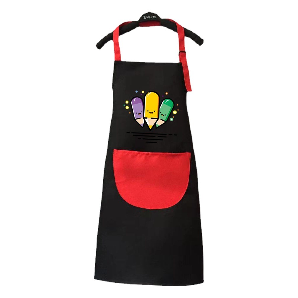 Adjustable Kidsren's Korean Style Apron for Middle-Aged and Older Kidsren, Kidsren's Breathable Fabric, Thickeneded Painting, Art Baking, Printing, Reverse Dressing