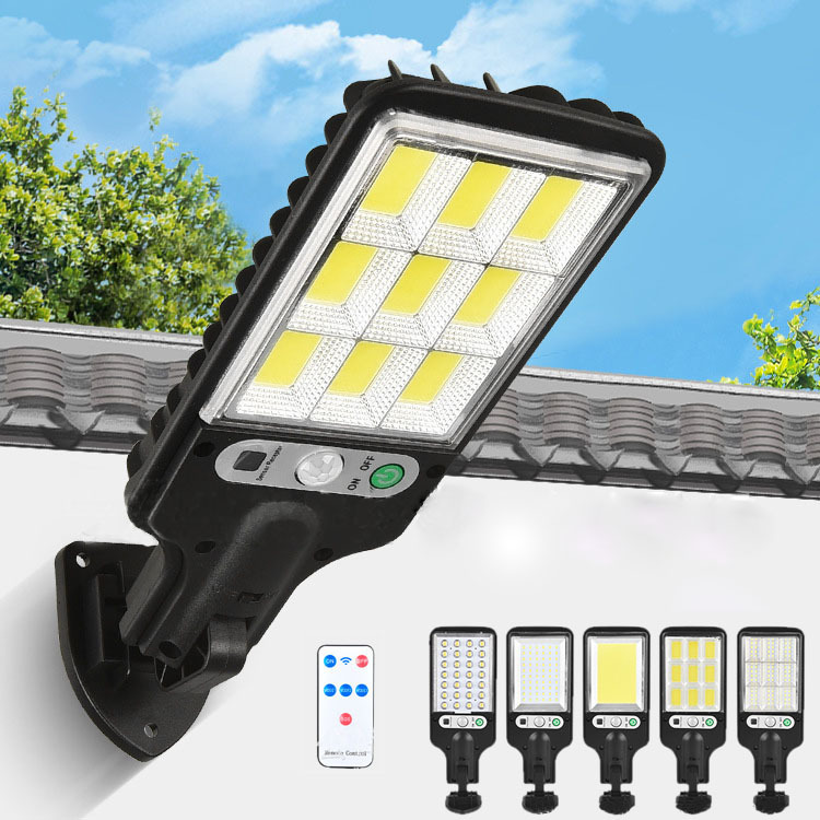 Cross Border Outdoor LED Solar Street Light Human Body Induction Garden Light Home Wall Lighting Remote Control Solar Light