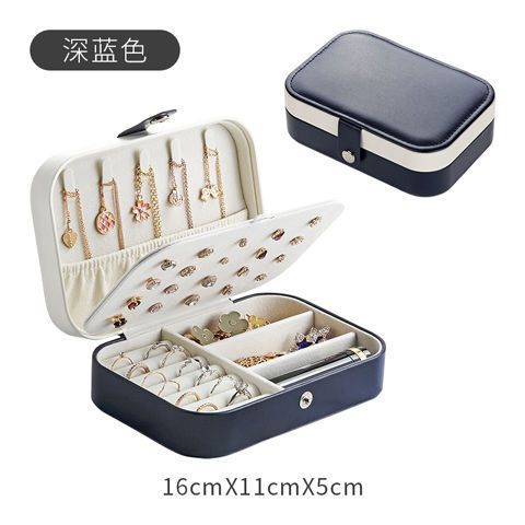 Picture of Jewelry Storage Box Pu Large Capacity Jewelry Packaging Earrings Necklace Portable Travel Jewelry Box Wholesale Zipper
