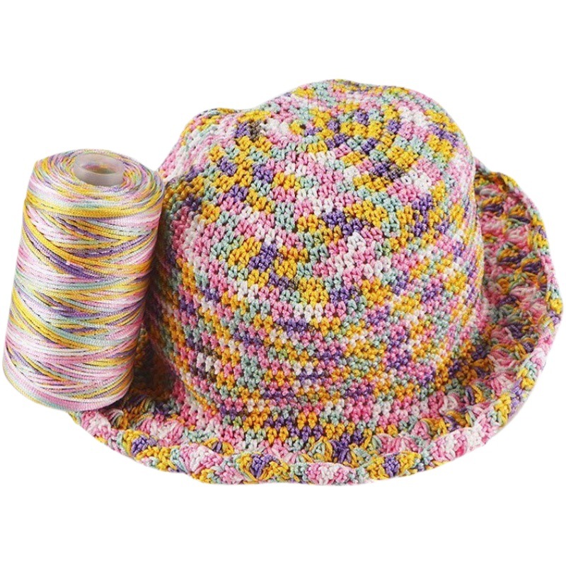 Fine ice silk ice hemp bright silk hollow light body thread summer sun hat hand woven diy hook bag slippers cushion wool thread