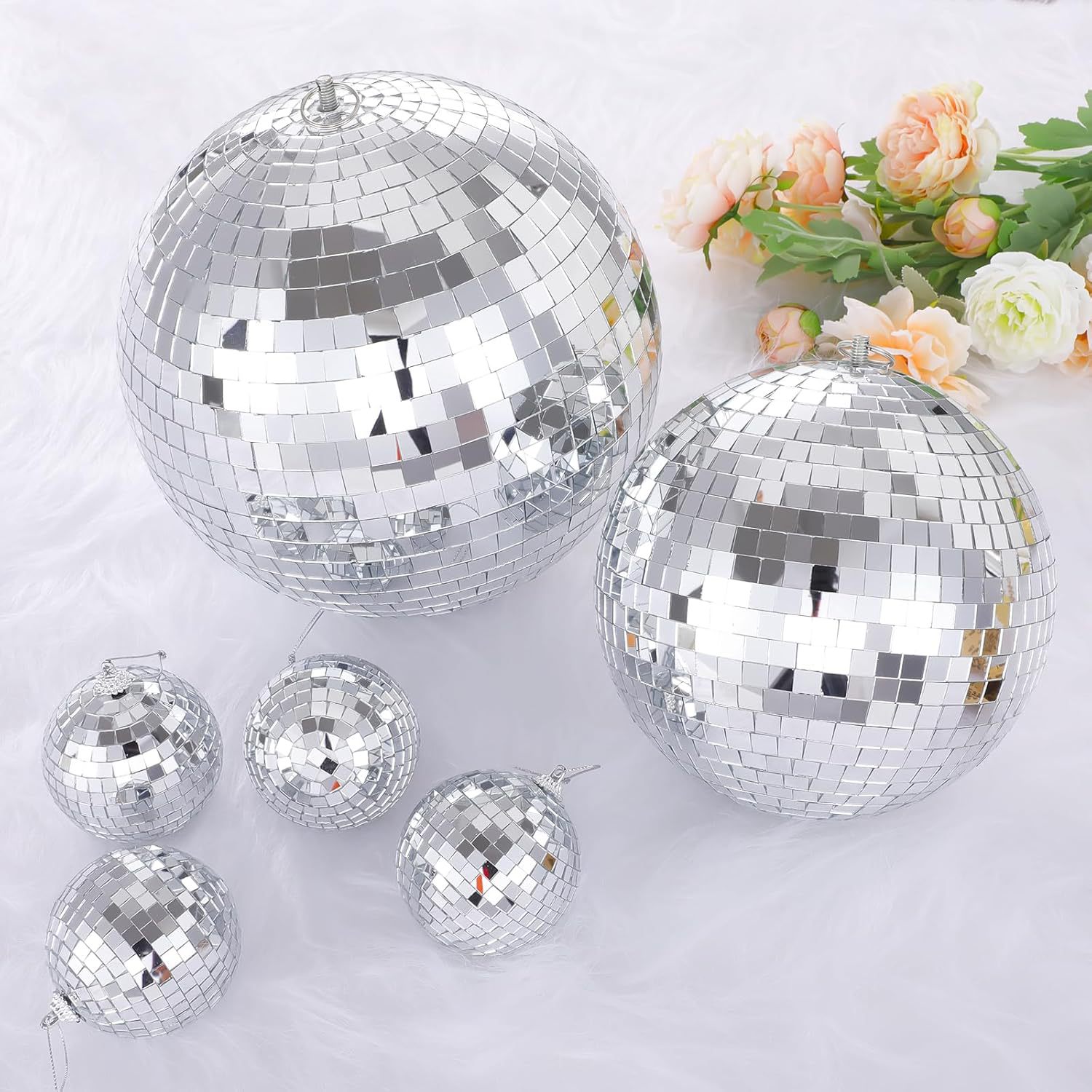 Cross-border new mirror laser foam disco ball Christmas lens ball glass lens ball stage reflective ball